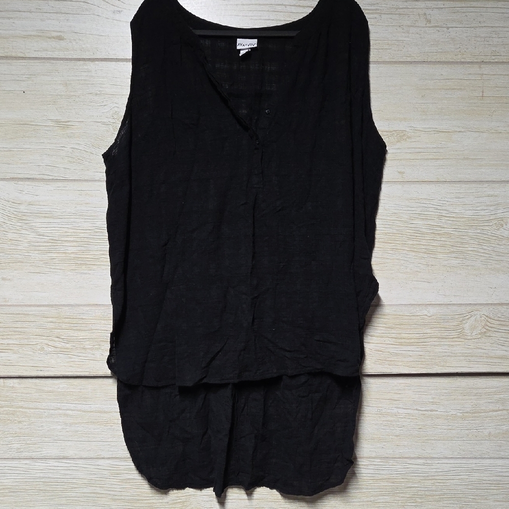 Ava & Viv Black Sleeveless Blouse